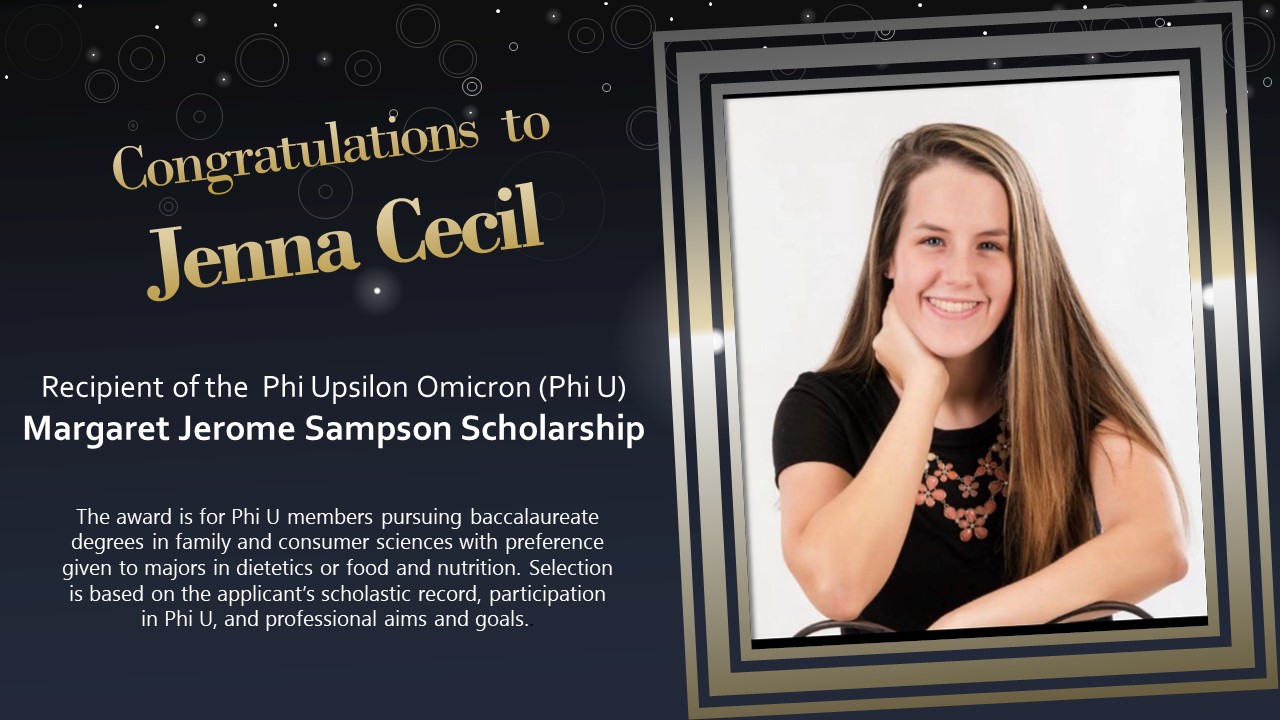 Jenna Cecil Wins Phi Upsilon Omicron Scholarship Applied Human